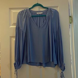 Women’s Nordstrom Lush Periwinkle Blue Long Sleeve Blouse Top Size Small